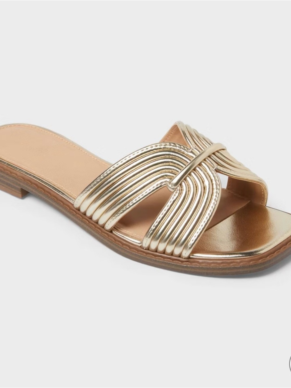 Universal Thread Gold Metallic Slide Sandals - Picture 2 of 9